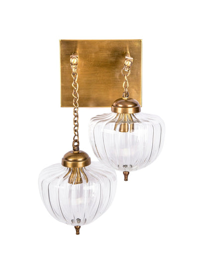 Ribbed Double Glass Sconce Light Fixture for Home Decor | Les Trois Pyramides 