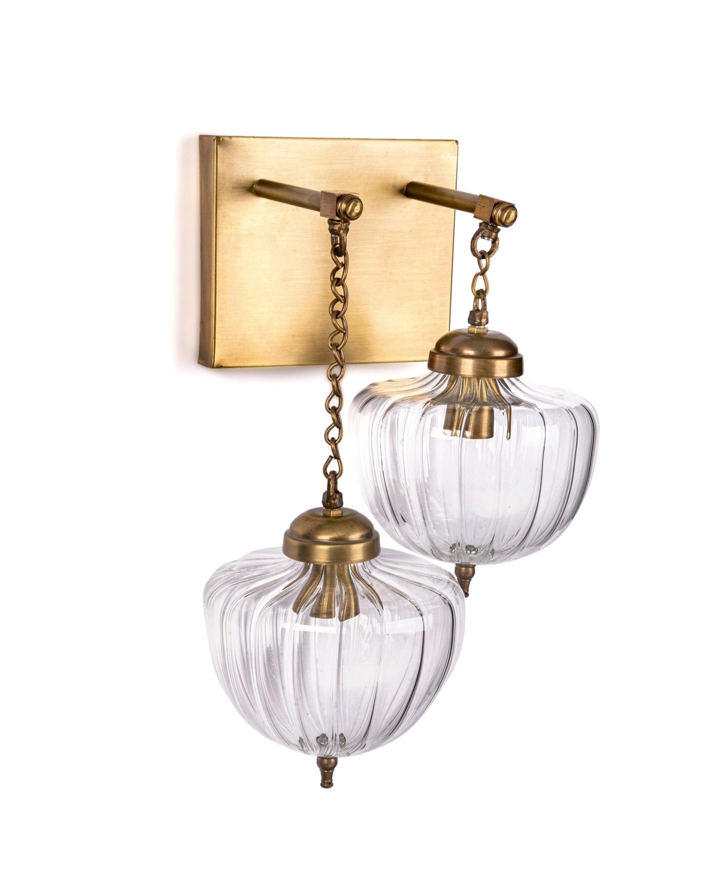 Ribbed Double Glass Sconce Light Fixture for Home Decor | Les Trois Pyramides 