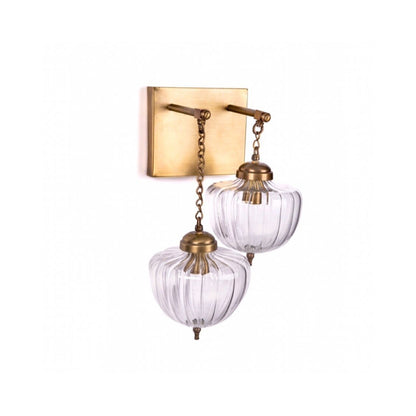 Ribbed Double Glass Sconce Light Fixture for Home Decor | Les Trois Pyramides 