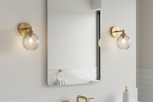 Vintage-Inspired Brass Wall Sconce with Smokey Grey Glass Globe