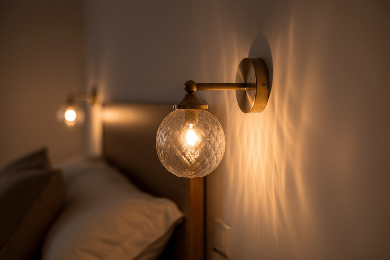 Vintage-Inspired Brass Wall Sconce with Smokey Grey Glass Globe