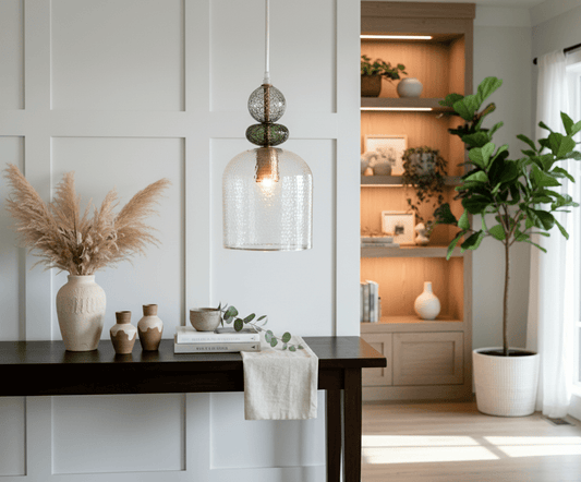 Vintage-Inspired Textured Glass Pendant Light