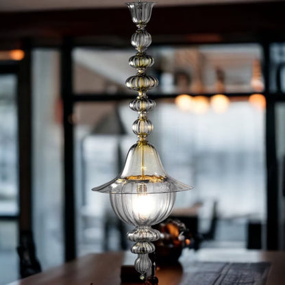 Vintage Style Blown Glass Pendant Light - Les Trois Pyramides 