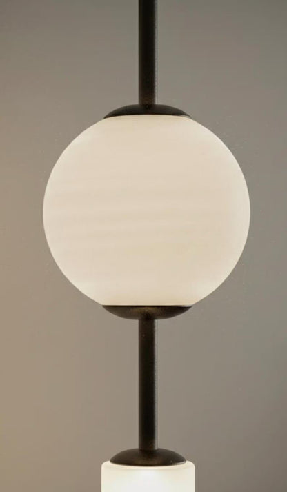 Modern Brass Wall Sconce with Frosted Globe & Tube Glass