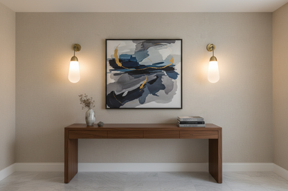 Frosted Glass Wall Sconce with Antique Brass Finish | Handmade Wall Light