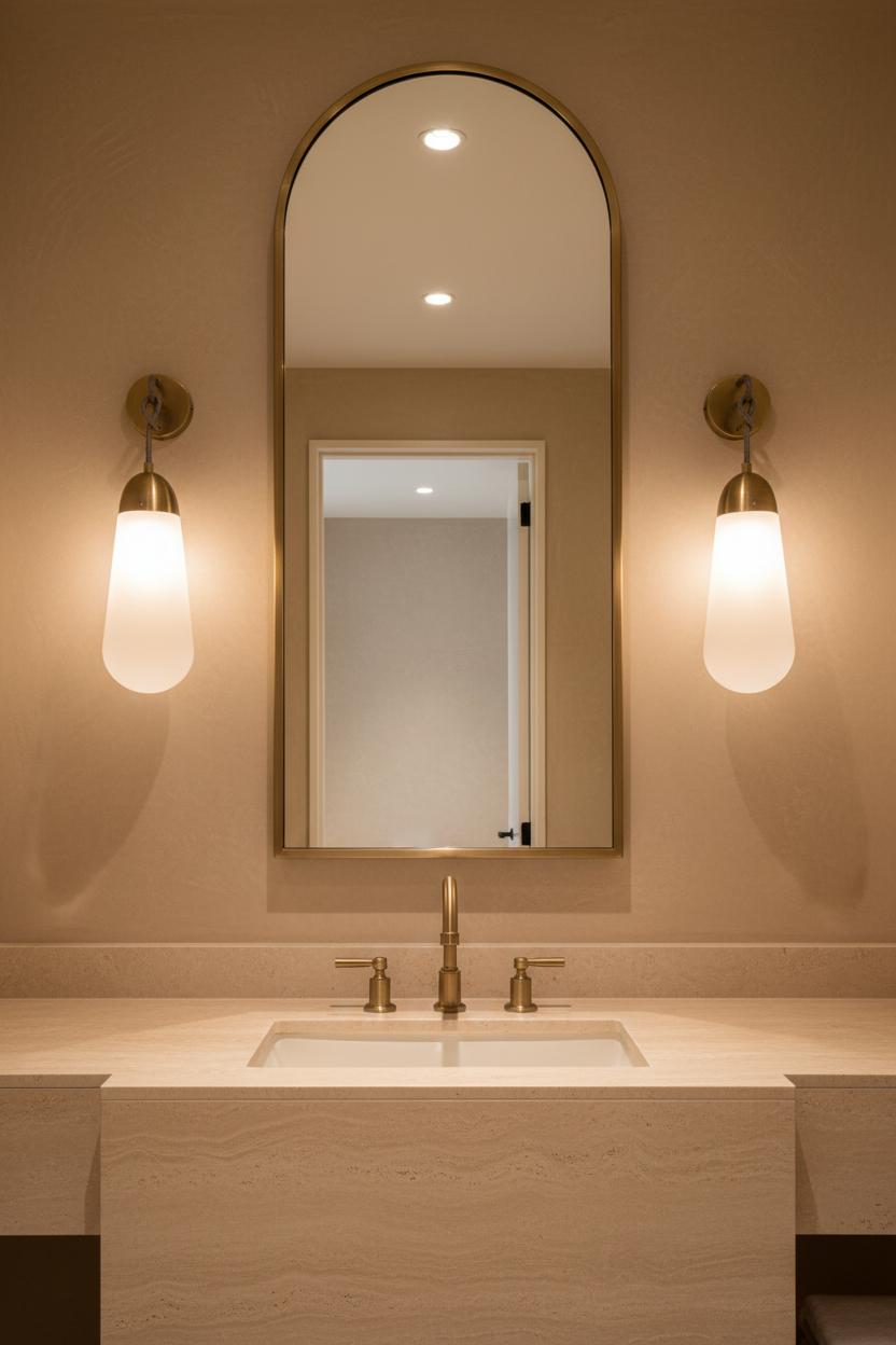 Frosted Glass Wall Sconce with Antique Brass Finish | Handmade Wall Light