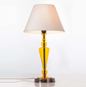Handmade Flowy Triangle Shaped Table Lamp with an Accompanying Chapeau Bedside Lamp Modern Table Lamp - Les Trois Pyramides