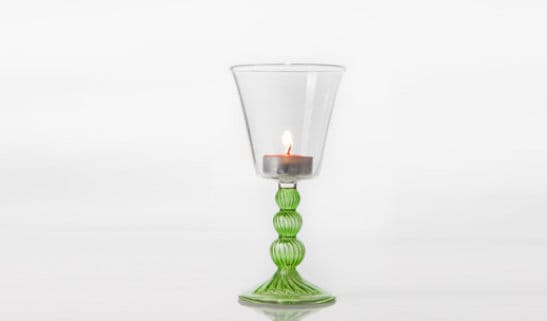 Handmade Candle Holder Blown Glass - Les Trois Pyramides