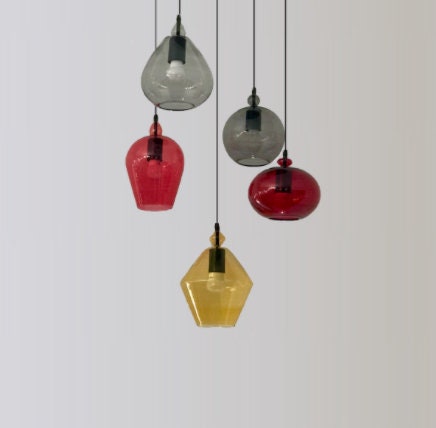 Set of 5 Handmade fruity shaped Handmade Multicolored Hanging lamp for Dining room lights
