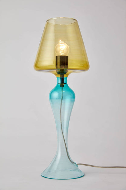 Handmade Modern Table Lamp Multicolored Blownglass Bedside Lamp - Les Trois Pyramides