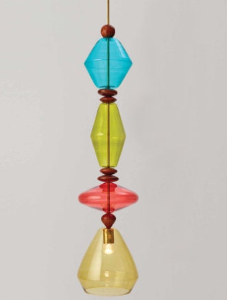 Handmade Multicolored Modern Chandelier Pendant Light Ceiling Light Unique Lighting - Les Trois Pyramides