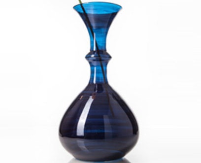 Blue Hued Art Deco Vase - Les Trois Pyramides
