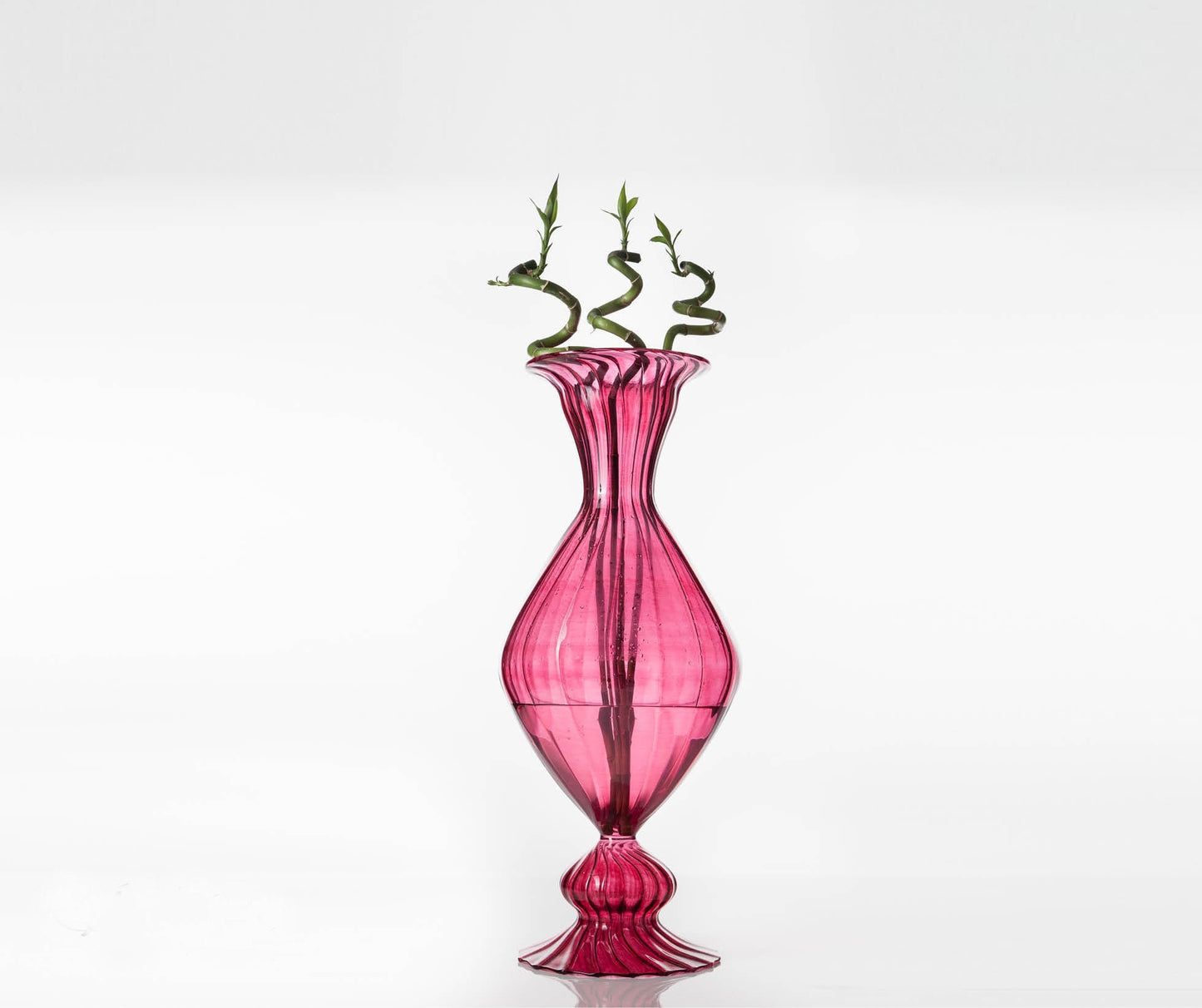 Reddish Art Deco Vase , Hand Blown Glassware , Blown Glass Vases , Vintage Glass Vase , Colored Glass Vases , Vase for Flowers - Les Trois Pyramides 
