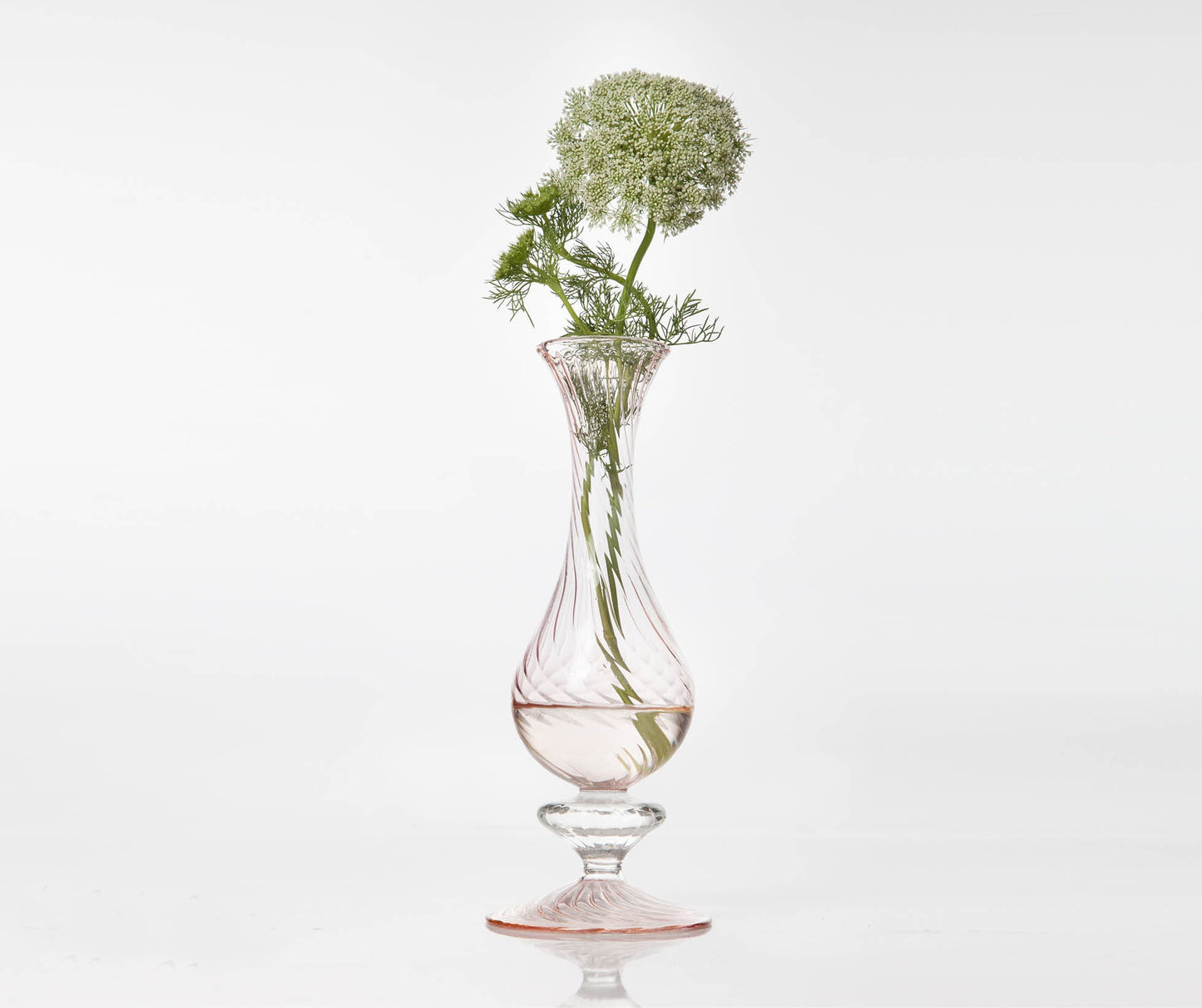 Light Pink Art Deco Vase , Hand Blown Glassware , Blown Glass Vases , Vintage Glass Vase , Colored Glass Vases , Vase for Flowers - Les Trois Pyramides