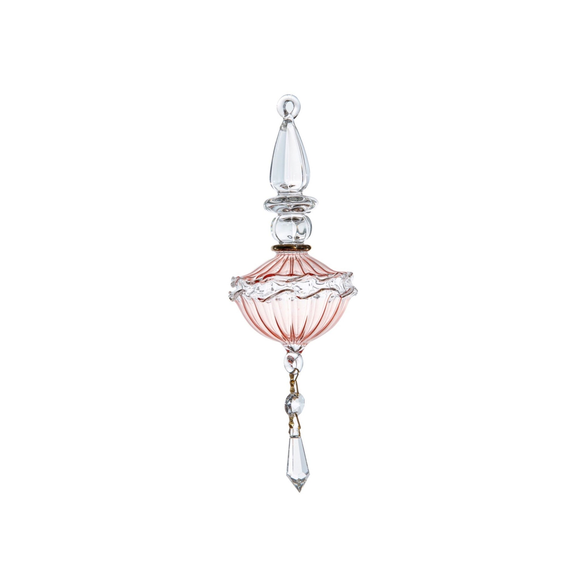 Blush Pink Christmas Ornament With 14K Gold - Les Trois Pyramides