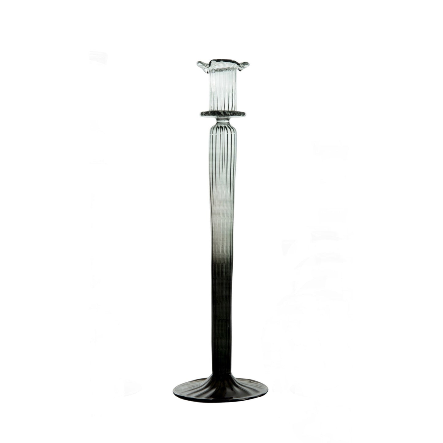 Shaded Black Handmade Glass Candle Holder - Les Trois Pyramides