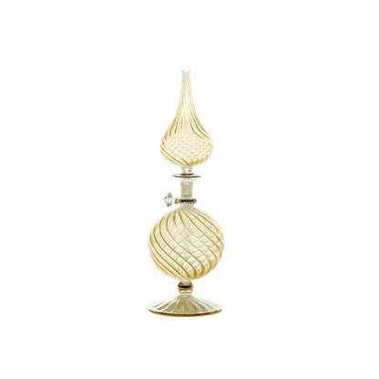 Gas Lamp Hand Painted Perfume Bottle With Stopper - Decorative Perfume Bottles - Hand Blown Glass - Custom Perfume Bottle - Gold - For Her - Les Trois PyramideGas Lamp Hand Painted Perfume Bottle With Stopper - Decorative Perfume Bottles - Hand Blown Glass - Custom Perfume Bottle - Gold - For Her - Les Trois Pyramides