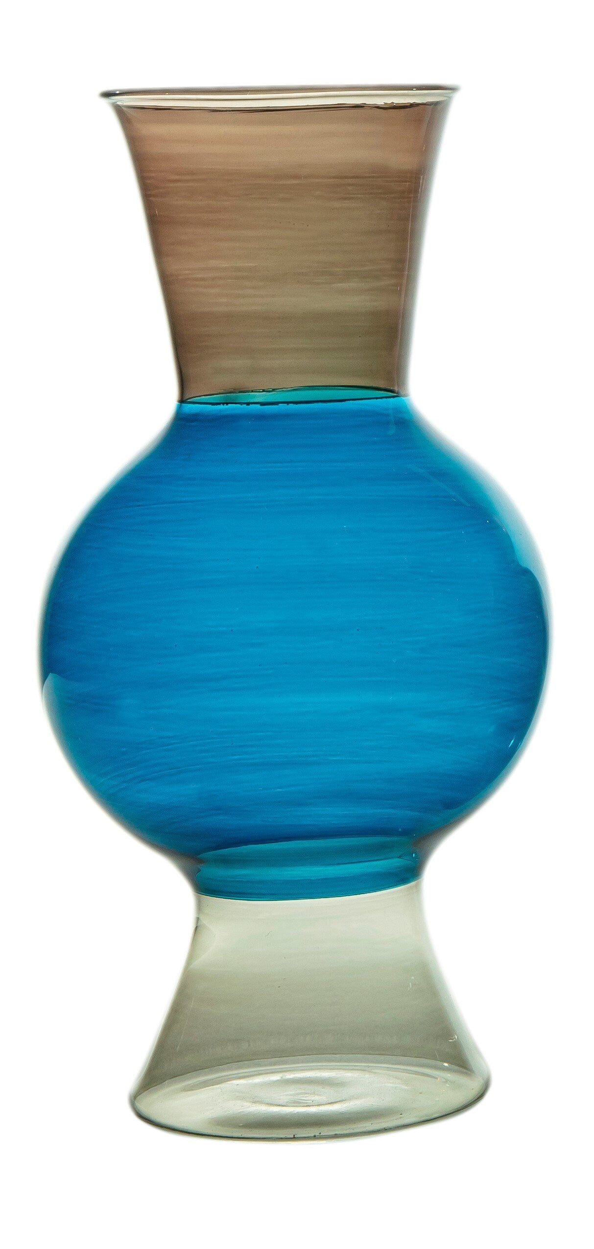 Multicolored Art Deco Vase , Hand Blown Glassware , Blown Glass Vases , Vintage Glass Vase , Colored Glass Vases , Vase for Flowers - Les Trois Pyramides 