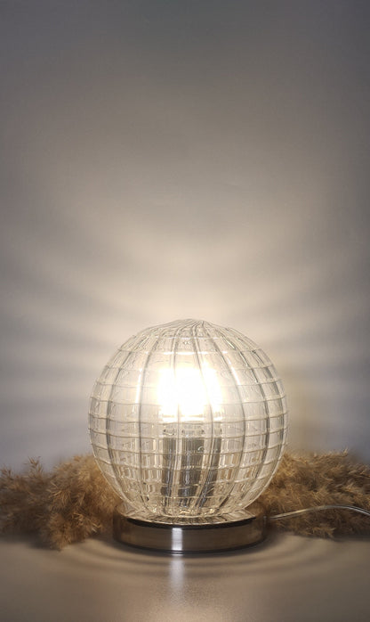 Handmade Circular Clear Table Lamp - Bedside Lamp - Vintage Table Lamp - Les Trois Pyramides
