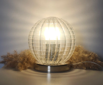 Handmade Circular Clear Table Lamp - Bedside Lamp - Vintage Table Lamp - Les Trois Pyramides