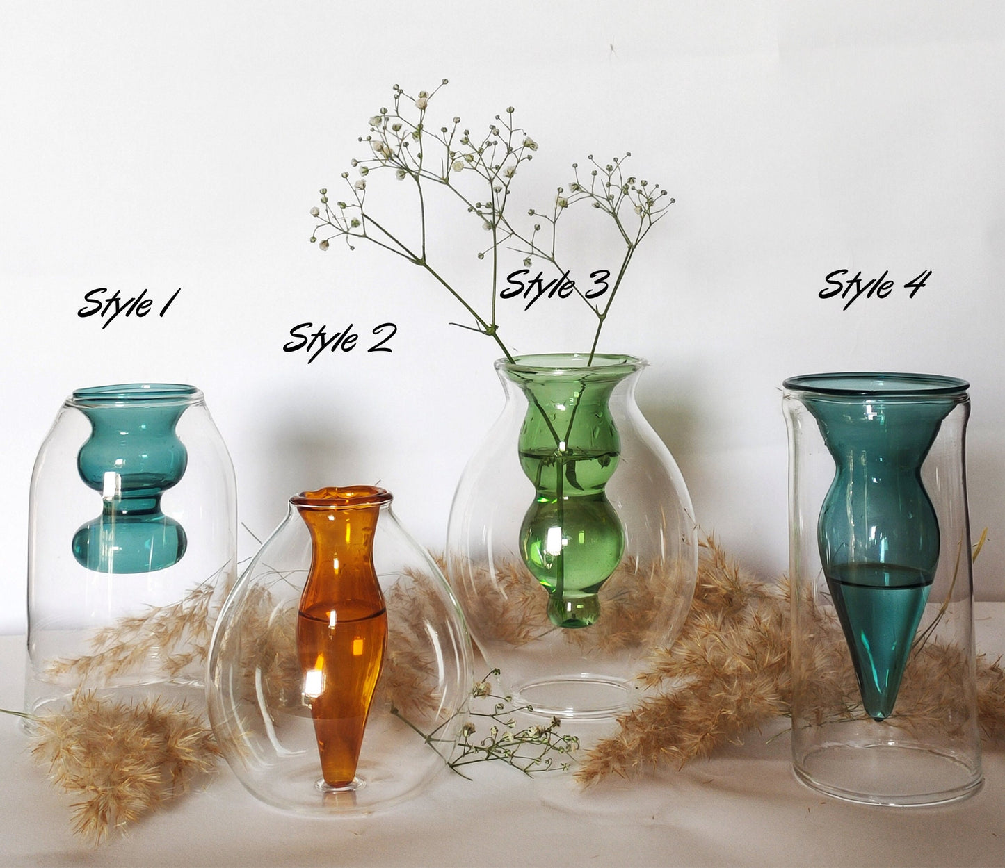 Double layer Modern Vase , Art Deco Multicolored vase for flowers