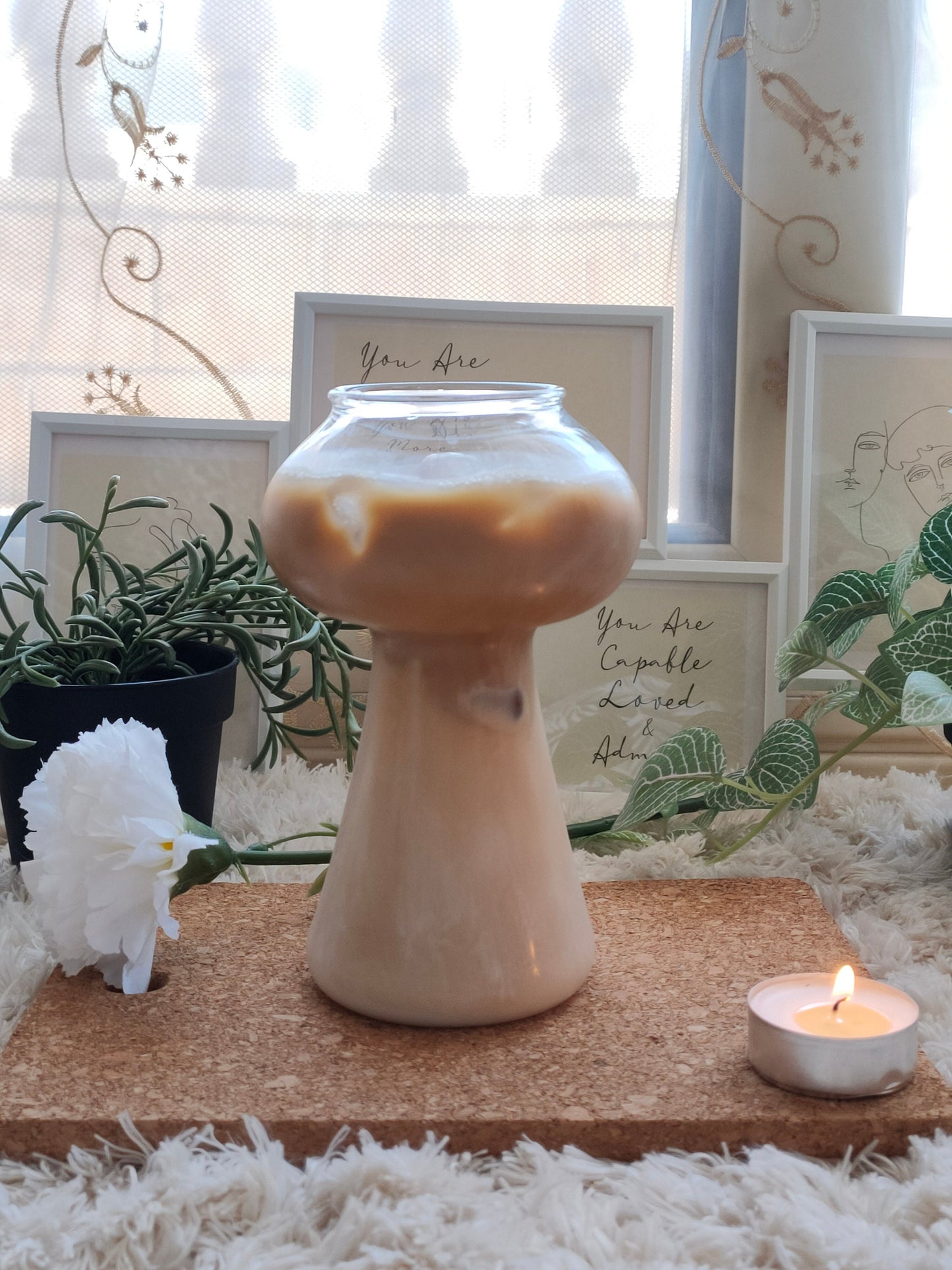 Mushroom coffee mug  , handmade Gift mushroom glass  , mushroom art , mushroom glass , mushroom cup handmade , mushroom decor