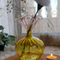 Hued yellow Glass Art Deco Vase , Hand blown Glassware , Blown glass vases , vintage glass vase , colored glass vases , vase for flowers