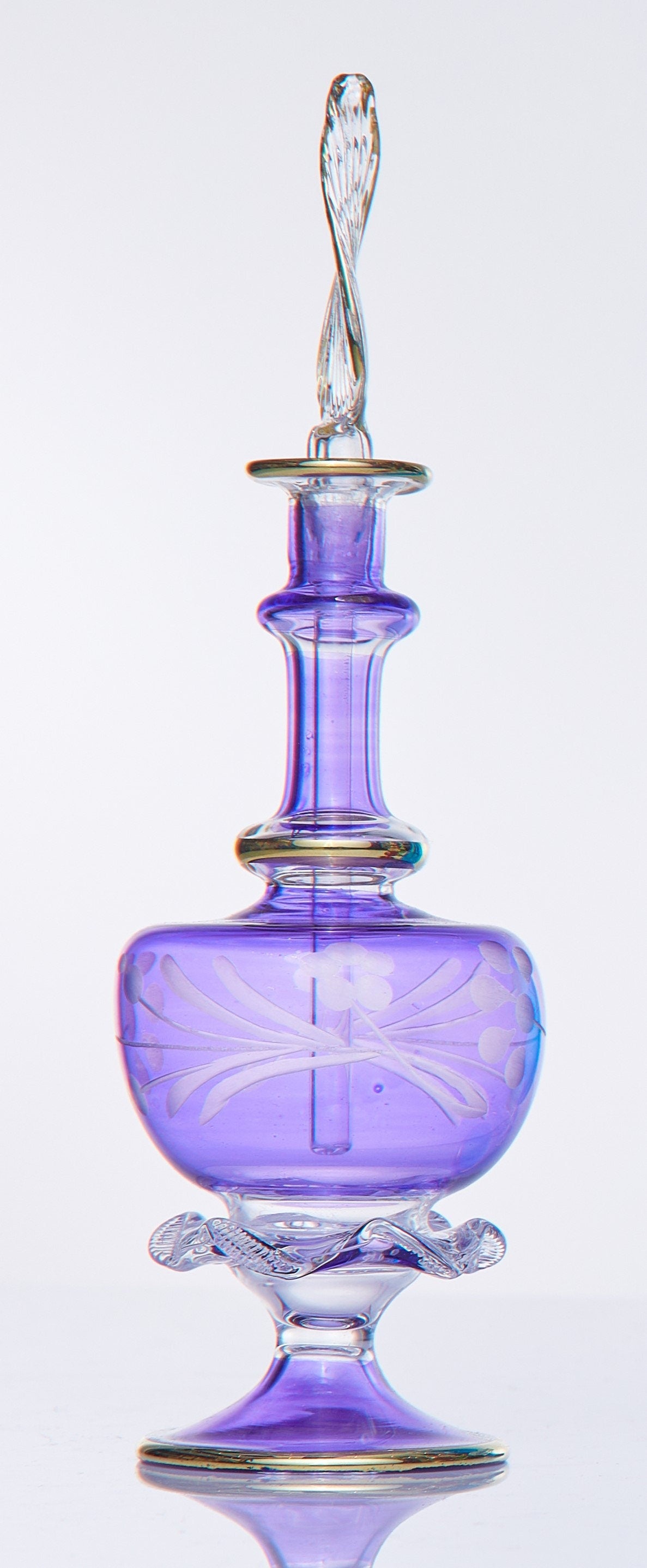 Set of five perfume oil Glass bottles  | Egyptian essential oil holder bottles | Hand painted blown glass bottles | vintage perfume bottles