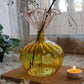Hued yellow Glass Art Deco Vase , Hand blown Glassware , Blown glass vases , vintage glass vase , colored glass vases , vase for flowers