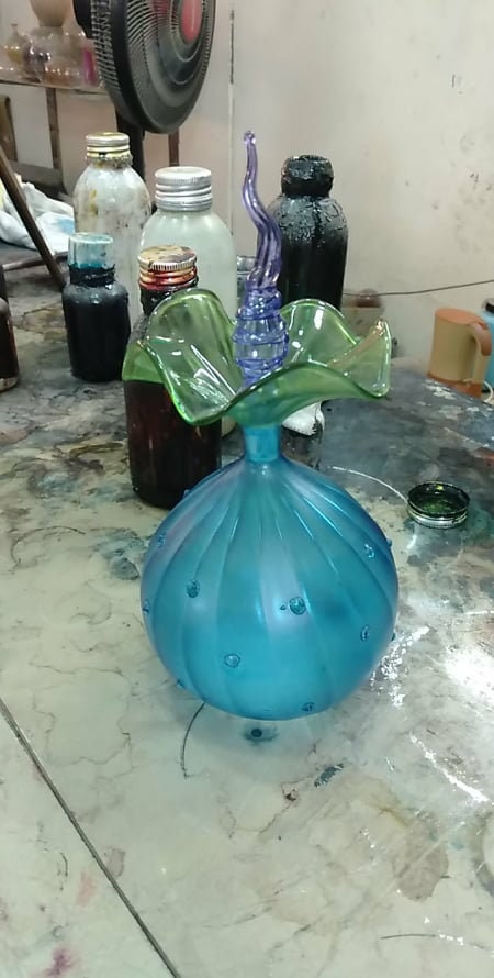 Mini Vase for Flowers , Art Deco , Hand Blown Glassware , Blown Glass Vases , Gifts , Colored Glass Vases , Vase for Flowers - Les Trois Pyramides