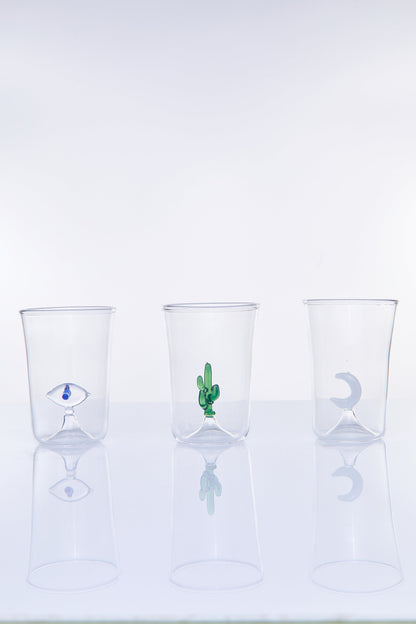 Cactus Plant Blown Glass Cup - Les Trois Pyramides