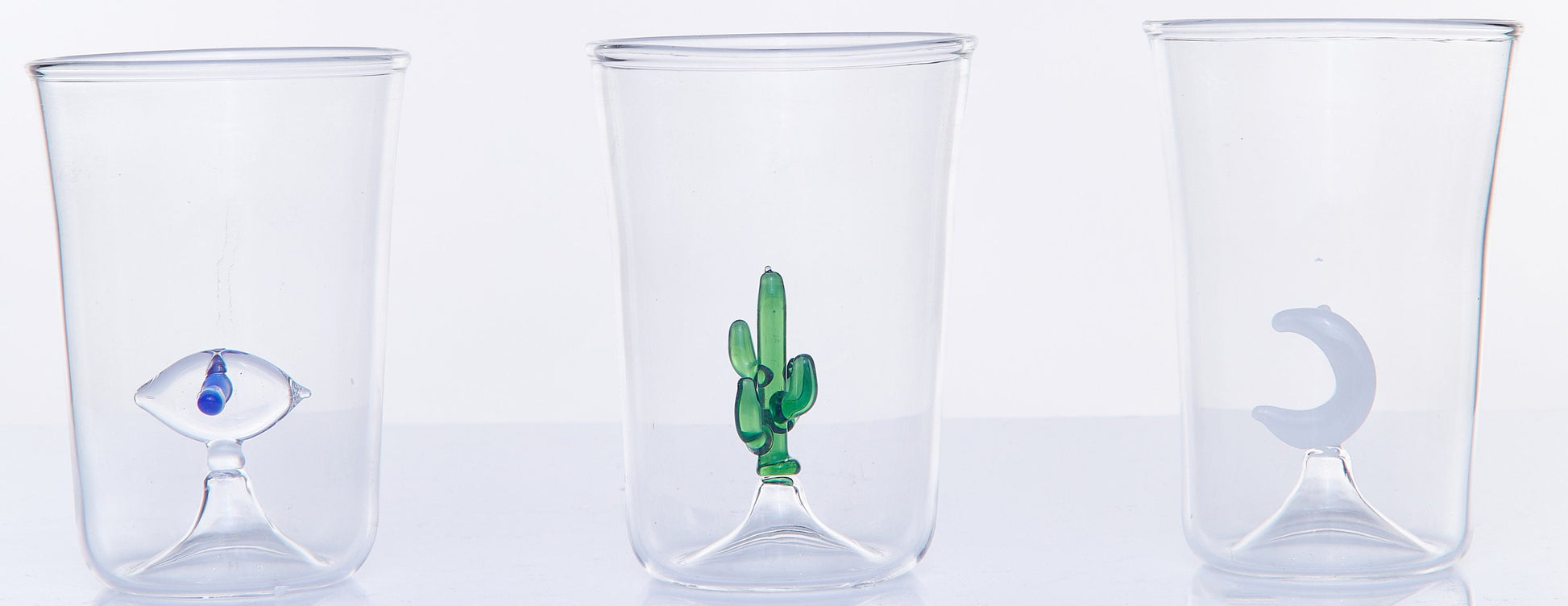 Cactus Plant Blown Glass Cup - Les Trois Pyramides