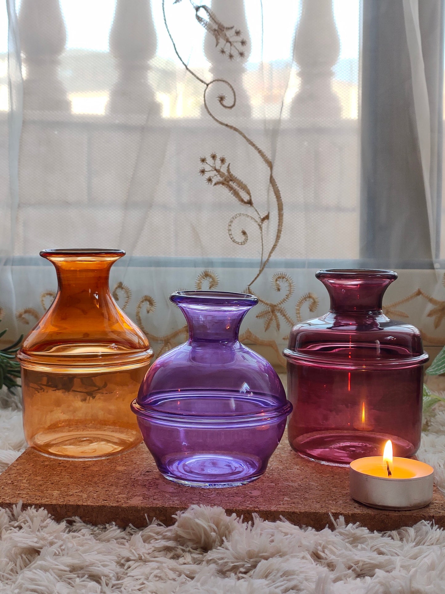 glass bud vase set, unique gifts for women Christmas gifts for girlfriend, single flower vase, plant mom gift, emerald green vase for shelf