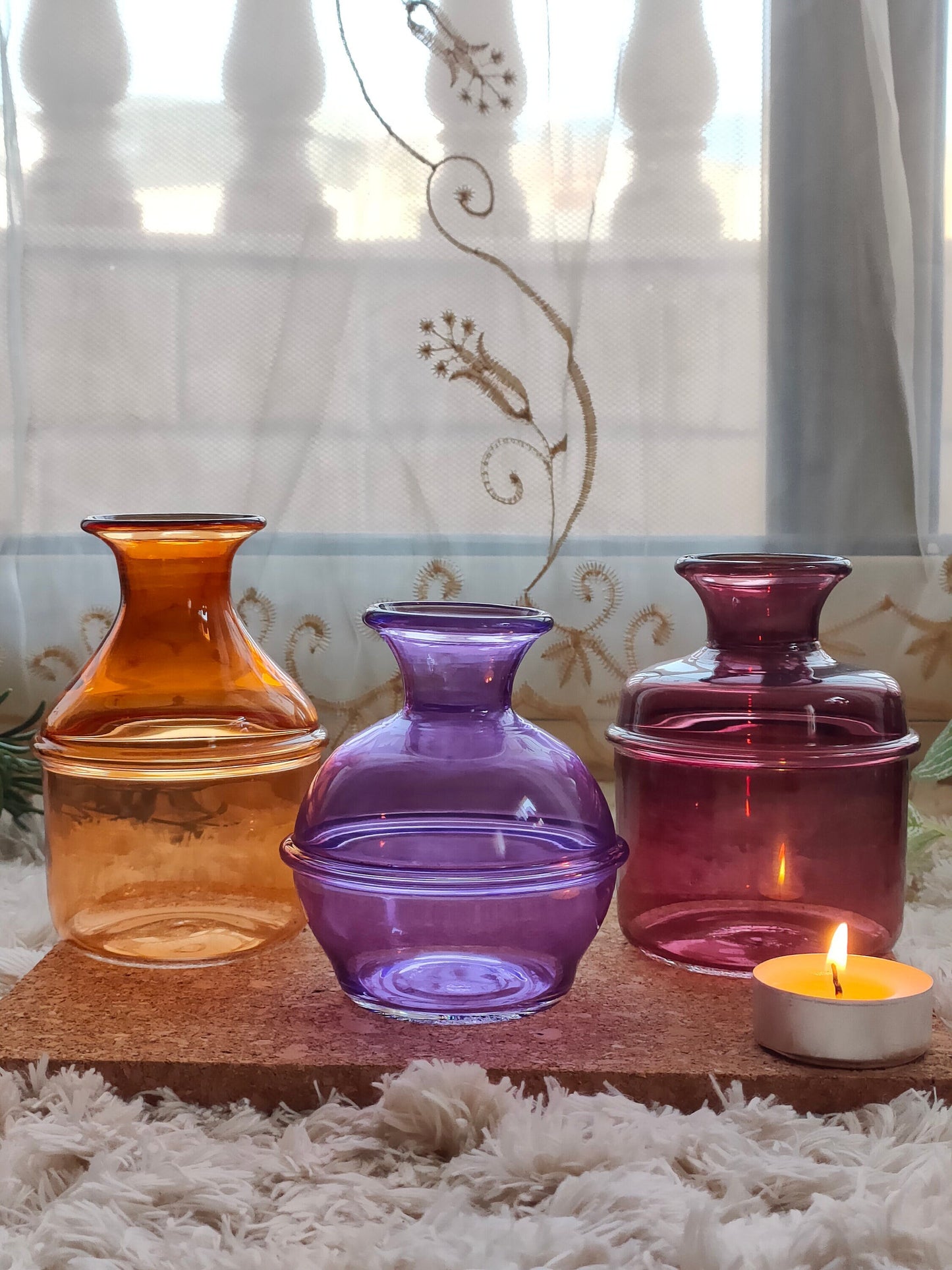 glass bud vase set, unique gifts for women Christmas gifts for girlfriend, single flower vase, plant mom gift, emerald green vase for shelf