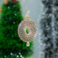 Pink Ribbed Tree topper ornament 14K Gold