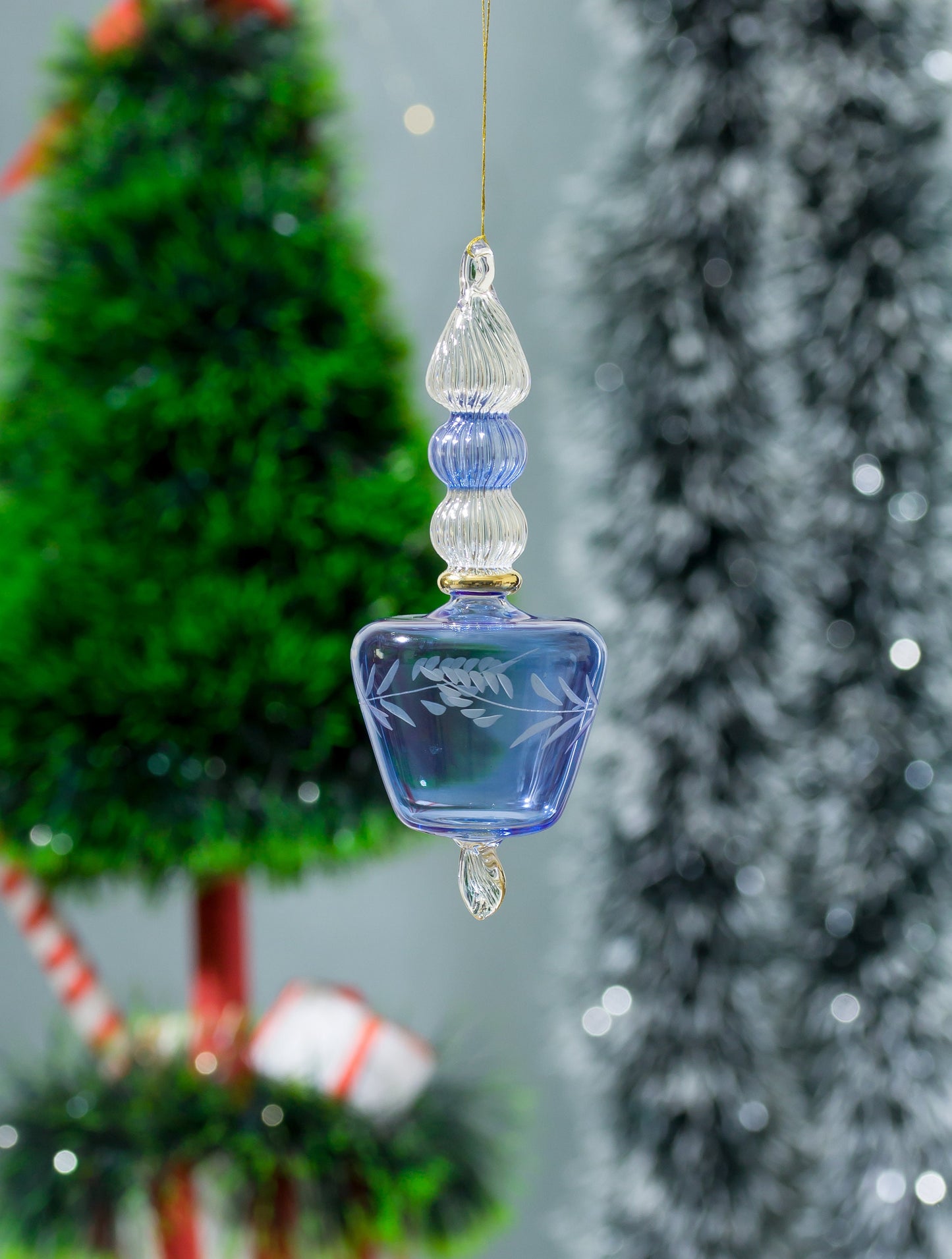 Clear and blue Tree topper ornament