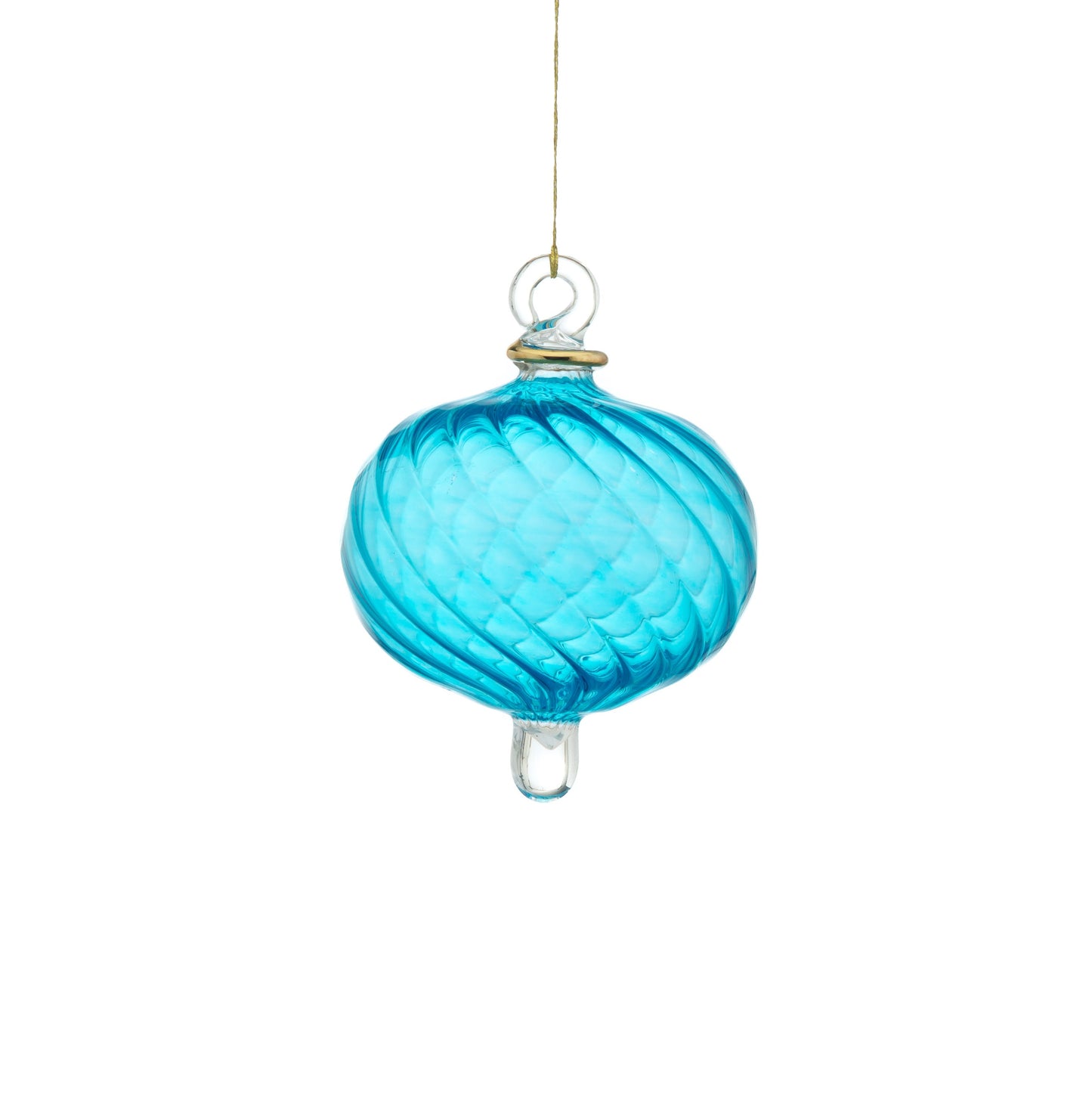 Large Ribbed Glass Tree topper ornament for Christmas tree decorations