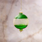 Engraved hand blown Green Tree topper ornament for Christmas Decorations emboss with 14 K Gold , Hanging ball ornaments for christmas