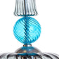 Blown Glass pendant Light with Smoky gray Ribbed glass