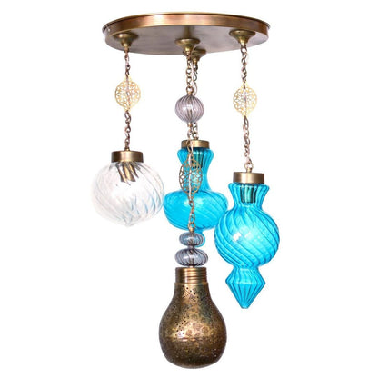 Moroccan Pendant, Moroccan Lamp, Moroccan Chandelier, Moroccan Pendant Light, Pendant Lights for Arabian Style Decoration, Copper Pendant - Les Trois Pyramides 
