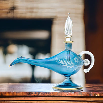 Aladdin Lamp Antique Perfume Bottle for Essential Oils , Vintage Perfume Bottles , Essential Oil Holder , Perfume Holder Decorative Bottles - Les Trois Pyramides