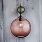 Round Modern Glass with copper pendant light