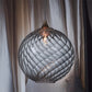 Light Fixture Round with ripple and swirl Ribbed Glass