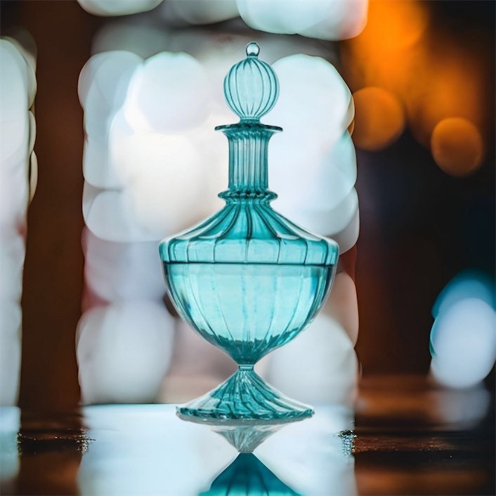 Perfume Decanter Bottle Fragrance Handmade Blown Glass Perfume Bottle Made with Love Handmade Gift Christmas Handmade Gift Custom Colors | Les Trois Pyramides 