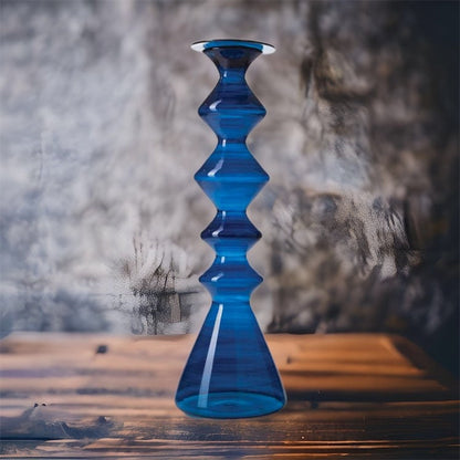 Dark Blue Glass Candle Holder For Wedding Gift - Les Trois Pyramide