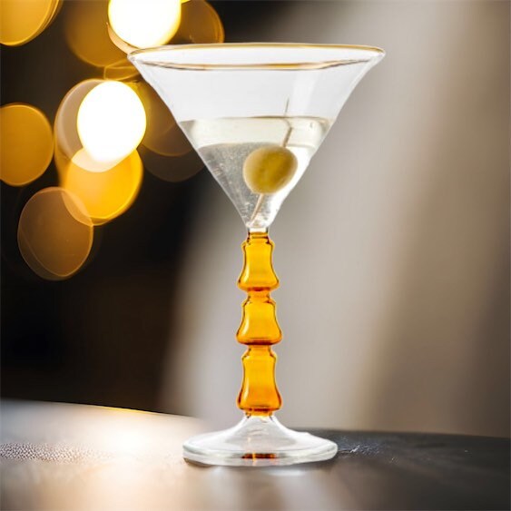 Martini Hand Blown Glass | Martini Glasses | Martini Glass for Home Bar Decor | Cocktail Glasses | Bar Glassware | Barware Clear Glass - Les Trois Pyramides