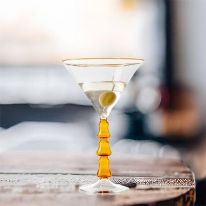 Martini Hand Blown Glass | Martini Glasses | Martini Glass for Home Bar Decor | Cocktail Glasses | Bar Glassware | Barware Clear Glass - Les Trois Pyramides