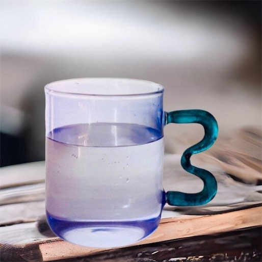Coffee Mugs Handmade | Glass Coffee Cup | Glass Coffee Mug | Hand Painted Glass Mug | Handmade Coffee Mug | Hand Blown Glass Mug - Les Trois Pyramide