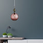 Round Modern Glass with copper pendant light