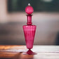 Miniature blown glass decanter, Artisan Blown Glass perfume bottle, handmade Burgundy Glass decanter, art deco handblown glass bottle